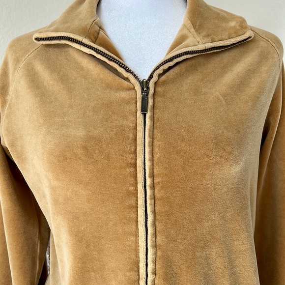 GAP Stretch Velour Tan Track Jacket M - Picture 5 of 9